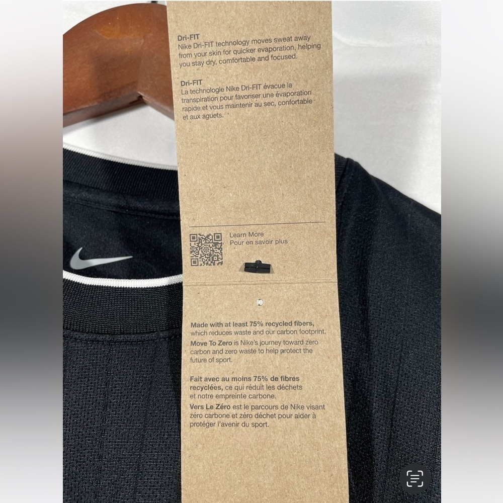 Nike Dri-Fit Mens Referee 2 Jersey Long Sleeve Black Sports Shirt Active Large - Picture 8 of 11